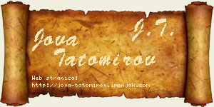 Jova Tatomirov vizit kartica